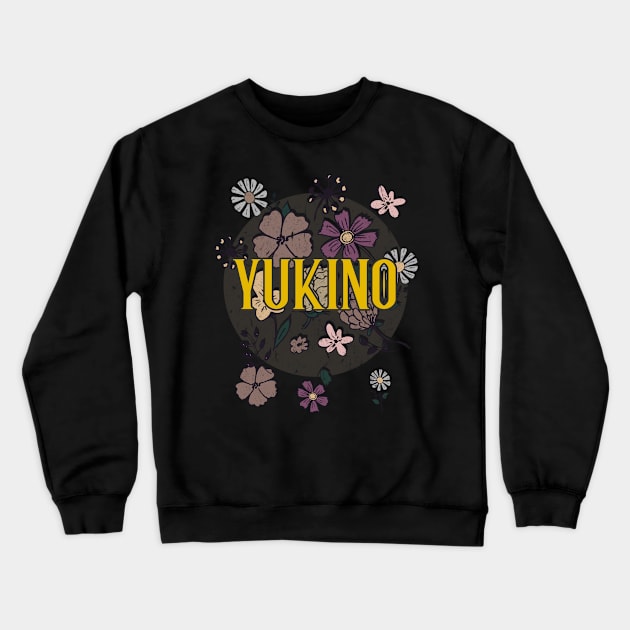 Aesthetic Proud Name Yukino Flowers Anime Retro Styles Crewneck Sweatshirt by Kisos Thass